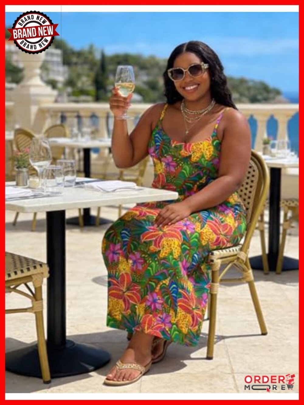 Maxi Dress with Adjustable Straps and Side Pockets - Picture 4 of 6